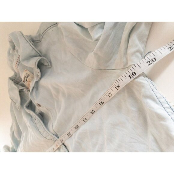 Anthropologie Holding Horses Blue Button-Down Shirt With Lace Back Size S - Picture 5 of 7